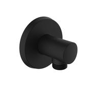 Bristan Round Shower Wall Outlet with 1/2" Shower Hose Connector, Secure Fixing Components, Black Finish