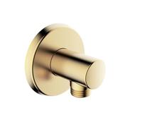 Bristan Round Shower Wall Outlet with 1/2" Shower Hose Connector, Secure Fixing Components, Brushed Brass Finish