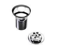 Bristan Round Slotted Push Button Bath Waste | Chrome | Brass | 72mm x 455mm x 72mm