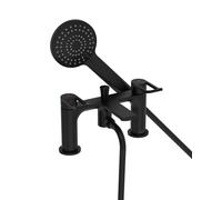 Bristan Saffron Bath Shower Mixer with Easy Clean Handset, Deck Mounted, Black Finish
