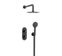 Bristan Saffron, Concealed Thermostatic Shower Kit with Three Outlets, Safe Touch Technology, Black Finish