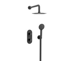 Bristan Saffron, Concealed Thermostatic Shower Kit with Three Outlets, Safe Touch Technology, Black Finish