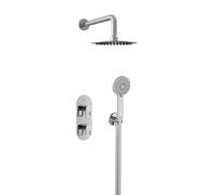 Bristan Saffron, Concealed Thermostatic Shower Kit with Three Outlets, Safe Touch Technology, Chrome Finish