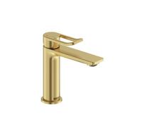 Bristan Saffron Eco Start Basin Mixer With Clicker Waste Brushed Brass