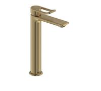 Bristan Saffron Eco Start Tall Basin Mixer With Clicker Waste Brushed Brass