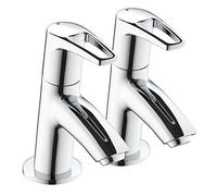 Bristan Smile Bathroom Taps, chrome pillar basin taps