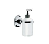 Bristan Solo Frosted Glass Wall Mounted Liquid Soap Dispenser | Chrome | Brass | 70mm x 155mm x 105mm