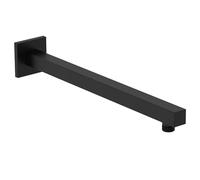 Bristan Square 340mm Wall Mounted Shower Arm, Stainless Steel Construction, Secure Fixing Components, Black Finish