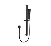 Bristan Square Riser Rail Shower Kit and Wall Outlet, Wall Mounted, Black Finish