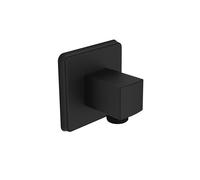 Bristan Square Shower Wall Outlet with 1/2" Shower Hose Connector, Secure Fixing Components, Black Finish