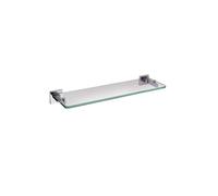 Bristan Square Wall Mounted Glass Vanity Shelf | Chrome | 467mm x 48mm x 135mm