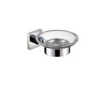 Bristan Square Wall Mounted Soap Dish | Chrome | Glass | 110mm x 56mm x 145mm