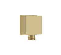 Bristan Square Wall Outlet with 1/2" Shower Hose Connector, Secure Fixing Components, Brushed Brass Finish