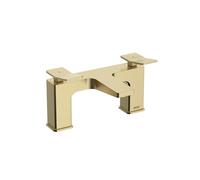 Bristan Tangram Bath Filler with Durable Ceramic Disc Valves, Deck Mounted, Brushed Brass Finish