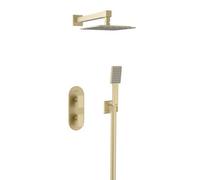 Bristan Tangram Concealed Dual Control Shower Pack2 Brushed Brass