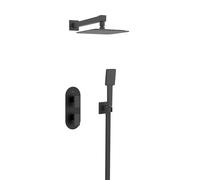 Bristan Tangram, Concealed Thermostatic Shower Kit with Two Outlets, Safe Touch Technology, Black Finish