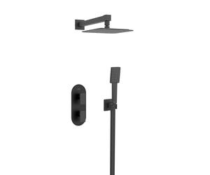 Bristan Tangram, Concealed Thermostatic Shower Kit with Two Outlets, Safe Touch Technology, Black Finish