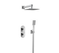 Bristan Tangram, Concealed Thermostatic Shower Kit with Two Outlets, Safe Touch Technology, Chrome Finish