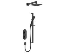 Bristan Tangram Thermostatic Shower Mixer with Easy-Clean Handset and Two Outlets, Black Finish