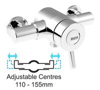 Bristan Traditional Exposed Thermostatic Mixer Lever Shower Valve 110mm 155mm