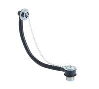 Bristan Traditional Slotted Bath Waste with Porcelain Plug | Chrome | Brass | 70mm x 600mm x 70mm