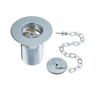Bristan Traditional Slotted Belfast Sink Waste with Solid Brass Plug and Chain | Chrome | 85mm x 88mm x 85mm