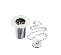 Bristan Unslotted Belfast Sink Waste with Solid Brass Plug and Chain | Chrome | 86mm x 88mm x 86mm