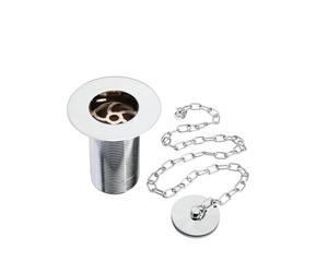 Bristan Unslotted Belfast Sink Waste with Solid Brass Plug and Chain | Chrome | 86mm x 88mm x 86mm