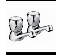 Bristan VAC 1/2 C MT Club Traditional Basin Taps Chrome Pair With Metal Heads