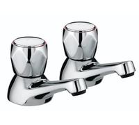 Bristan VAC 3/4 C MT Club Bath Taps with Metal Heads - Chrome Plated