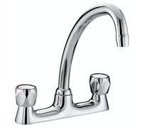 Bristan VAC BDSM C MT Value Club Deck Kitchen Sink Mixer Tap with Swivel Spout, Chrome, Silver