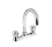 Bristan VAC2 DSM C MT Club Deck Sink Mixer Chrome With Metal Heads Kitchen Tap