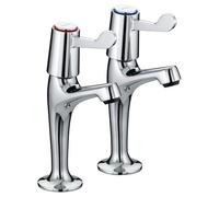 Bristan VAL HNK C CD Lever High Neck Pillar Taps with Ceramic Disc Valves - Chrome Plated