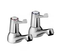 Bristan VAL2 1/2 C CD Value Basin Taps, Chrome | Matching bath taps available, 3" levers