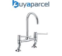 Bristan VAL2 BRDSM C 6 CD Long Lever Bridge Deck Sink Mixer Chrome Kitchen Tap