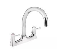 Bristan Lever Deck Sink Mixer Chrome with 6in Levers & Ceramic Disc Valves, Chrome Plated