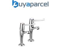 Bristan VAL2 HNK C 6 CD Lever High Neck Pillar Taps Chrome With 6in Levers & Cer