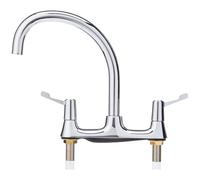 Bristan Value Deck Sink Mixer with Durable Ceramic Disc Valves, Deck Mounted Kitchen Tap Mixers, Chrome Finish