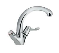 Bristan Value Kitchen Sink Mixer Tap Double Lever Single Flow Chrome