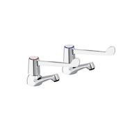 Bristan Value Lever Basin Taps with 6 Inch Levers and Ceramic Disc Valves | Chrome | Brass | 45mm x 115mm x 150mm