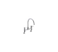 Bristan Value Lever Bridge Deck Kitchen Sink Mixer Tap with Ceramic Disc Valves | Chrome | Brass | 300mm x 395mm x 230mm
