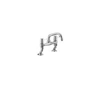 Bristan Value Lever Pillar Bridge Kitchen Sink Tap with Ceramic Disc Valves | Chrome | Brass | 240mm x 230mm x 235mm