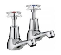 Bristan VAX 1/2 C 5412 Cross Top Basin Taps - Chrome Plated