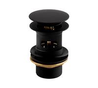 Bristan W BASIN04 BLK Round Basin Clicker Waste Slotted, Black