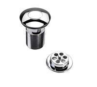 Bristan W BATH05 C Round Push Button Bath Waste Slotted C, Chrome