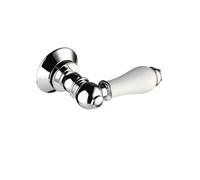 Bristan White & Extended Traditional Cistern Lever with White Components | Chrome | Metal | 100mm x 27mm x 68mm