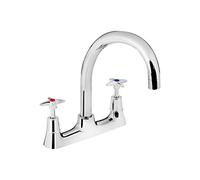 Bristan Vax2 Dsm C X Cross Head Deck Sink Mixer Chrome Kitchen Tap