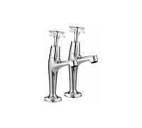 Bristan X Head High Neck Pillar Kitchen Sink Taps | Chrome | Brass | 45mm x 182mm