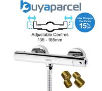 Bristan Zing Thermostatic Bar Mixer Shower Cool Touch 135 - 165mm Pipe Centres