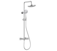 Zing2 Adjustable Thermostatic Rigid Riser Diverter Bar Shower Chrome